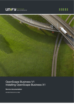 OpenScape Business V1 Installing OpenScape Business X1