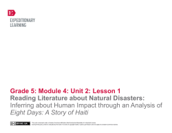 Grade 5 ELA Module 4, Unit 2, Lesson 1