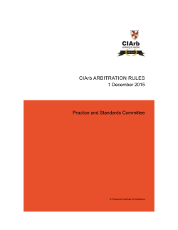 CIArb Arbitration Rules - Chartered Institute of Arbitrators