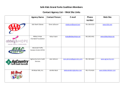 Safe Kids Grand Forks Coalition Members Contact Agency List