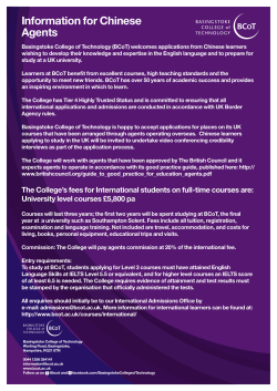Information for Chinese Agents - Basingstoke College of Technology