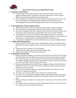 2013-2014 Intramural Basketball Rules