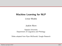 Machine Learning for NLP