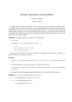 Partially Ordered Sets and Fixed Points