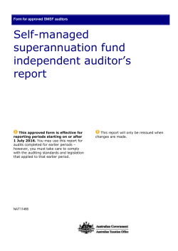 Instructions and form for approved auditors of SMSFs