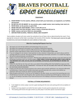 TEAM RULES 1. SHOW RESPECT: for the coaches, officials, school