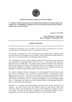 CONSTITUTIONAL COURT OF SOUTH AFRICA F v Minister