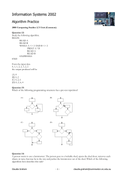 Algorithm Worksheet