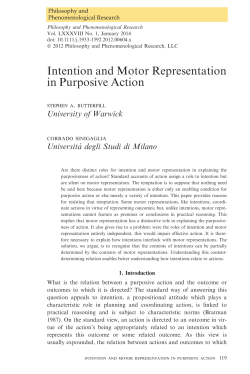 Intention and Motor Representation in Purposive Action