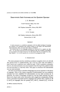 Deterministic Stack Automata and the Quotient