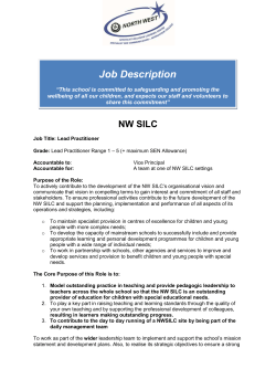 Accountable for: A team at one of NW SILC settings