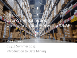 Modeling: Data Cube and OLAP