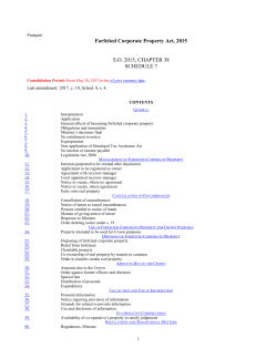 Forfeited Corporate Property Act, 2015, SO 2015, c