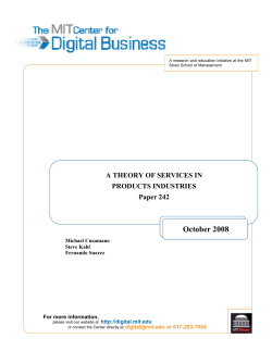 A Theory of Services in Product Industries