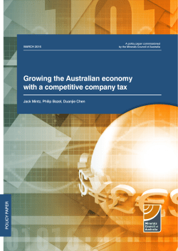 Growing the Australian economy with a competitive company tax