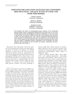 employee-organization exchange relationships, hrm