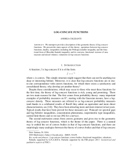 LOG-CONCAVE FUNCTIONS A function f is log