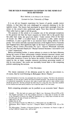 Buyer in Possession exception to the Nemo