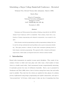 Scheduling a Major College Basketball