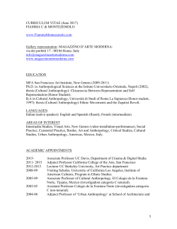 1 CURRICULUM VITAE (June 2017) FIAMMA C di MONTEZEMOLO