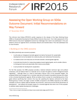 Assessing the Open Working Group on SDGs Outcome Document