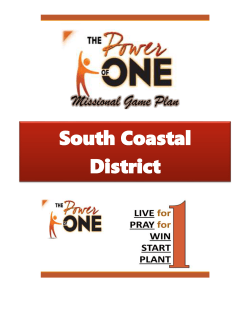 Missional Game Plan - South Coastal District of the Wesleyan Church