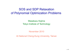SOS and SDP Relaxation of Polynomial Optimization Problems