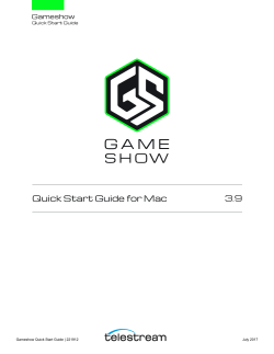 Gameshow Quick Start Guide