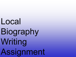 Biography, Instructions