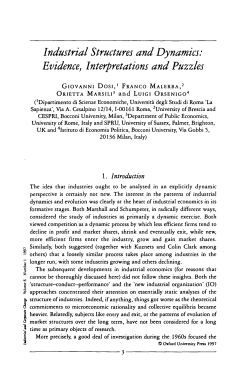 Industrial Structures and Dynamics: Evidence