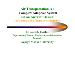 Air Transportation is a Complex Adaptive System not an Aircraft