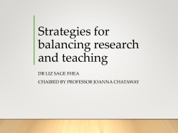 Strategies for balancing research and teaching