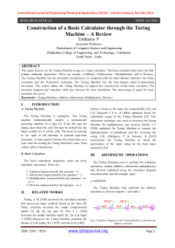 Construction of a Basic Calculator Through the Turing Machine