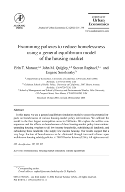 Examining policies to reduce homelessness using a general