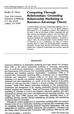 Competing Through Relationships: Grounding