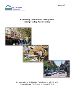 Community and Economic Development Undergrounding Power