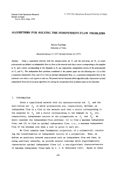 algorithms for solving the independent. flow problems