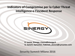 Indicators of Compromise per la Cyber Threat Intelligence