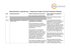 Apprenticeships in Legal Services – Target Group Profiles