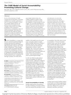 The CARE Model of Social Accountability