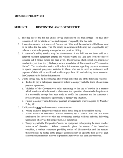 member policy #10 subject: discontinuance of - Bowie