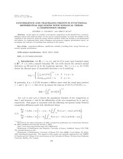 Convergence and travelling fronts in functional