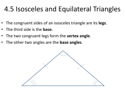 4.5 Isosceles and Equilateral Triangles