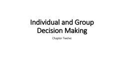 Individual and Group Decision Making