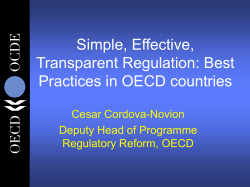 Simple, effective, transparent regulation: best practices