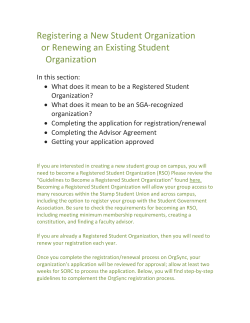 Guidelines for Registering or Renewing a Student Organization