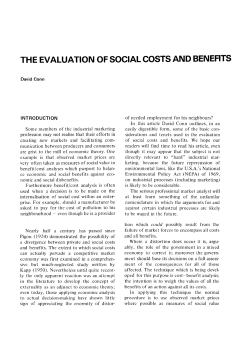The Evaluation of Social Costs and Benefits