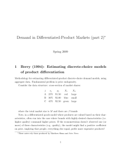 Demand in Differentiated-Product Markets (part 2)