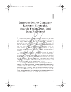 Introduction to Company Research Strategies, Search Techniques