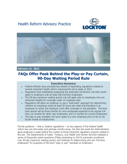 Health Reform Advisory Practice FAQs Offer Peek Behind the Play